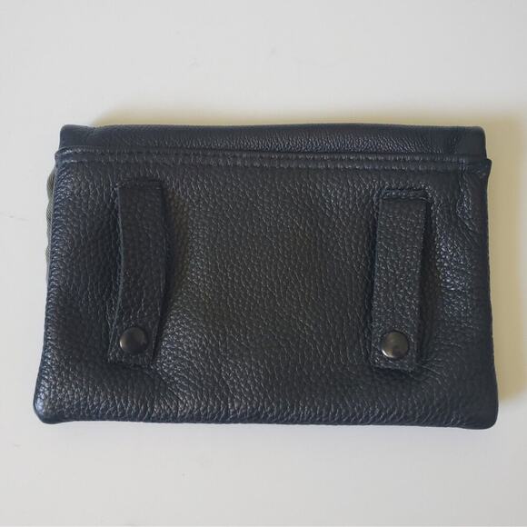 Pauly Jen Pebbled Genuine Leather Belt‎ Bag Clutch Black Convertible Minimalist - Picture 4 of 13